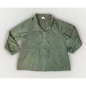 Elizabeth & James Utility Army Olive Green Lightweight Full Zip Jacket Women XL‎
